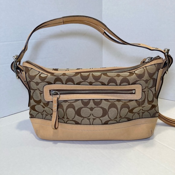 Coach 2005 Vintage Signature Canvas and Leather Handbag in Beige - Picture 5 of 15